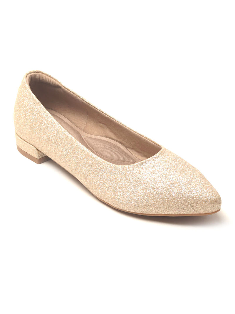 Women's Gold Toned Solid Synthetic Bellies