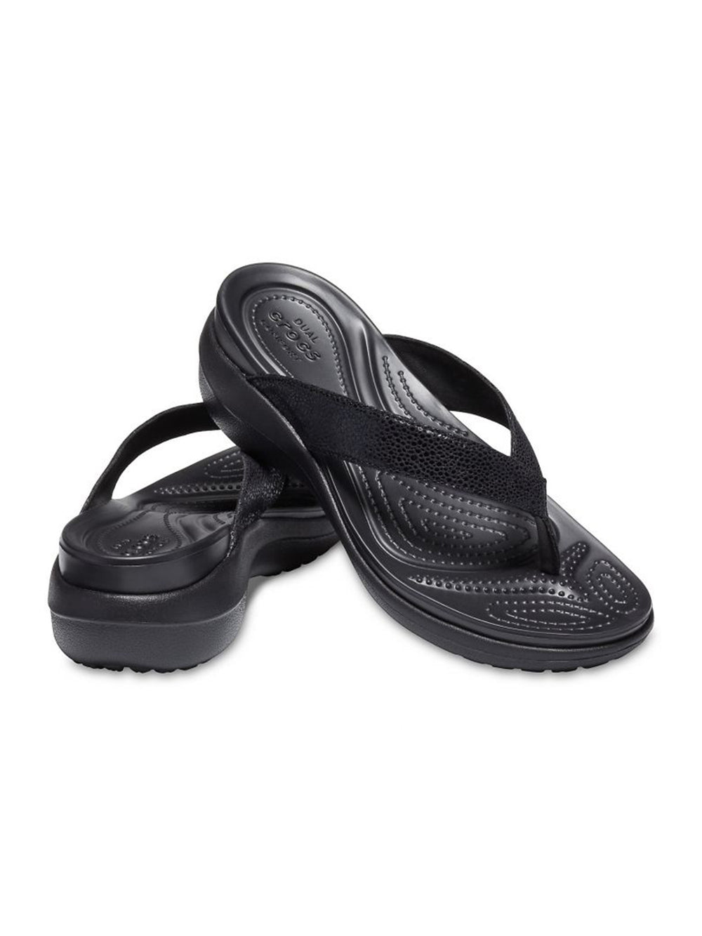 Crocs Ladies Capri Metallictxt Wedge Flip W - Main Image