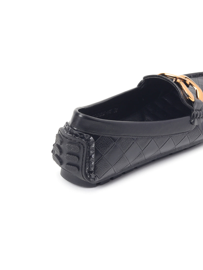 Delco Womens Solid Black Colored Loafers