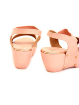 Delco Pu Sole Plaform Heel Sandals