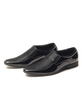 Delco Men's Black Textured Formal Slip-Ons