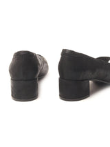 Delco's Women Black Solid Leather Peep Toes