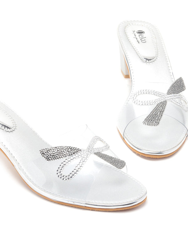 Delco'S Solid Block Heels With Bows