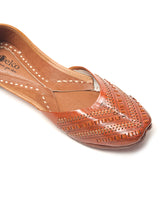 Women TAN-Colored Leather Jutis from Delco