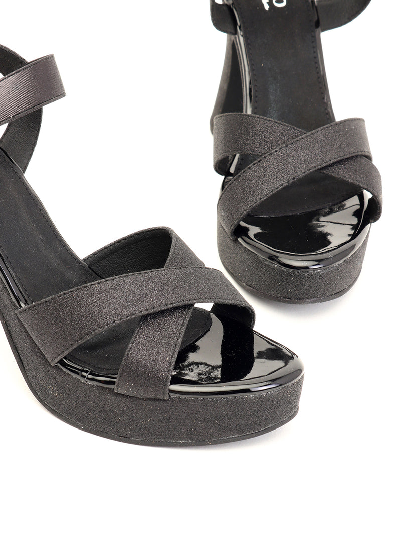 Abound | Shoes | Abound Lucia Block Heel Platform Sandals Silver Glitter  Ankle Strap | Poshmark