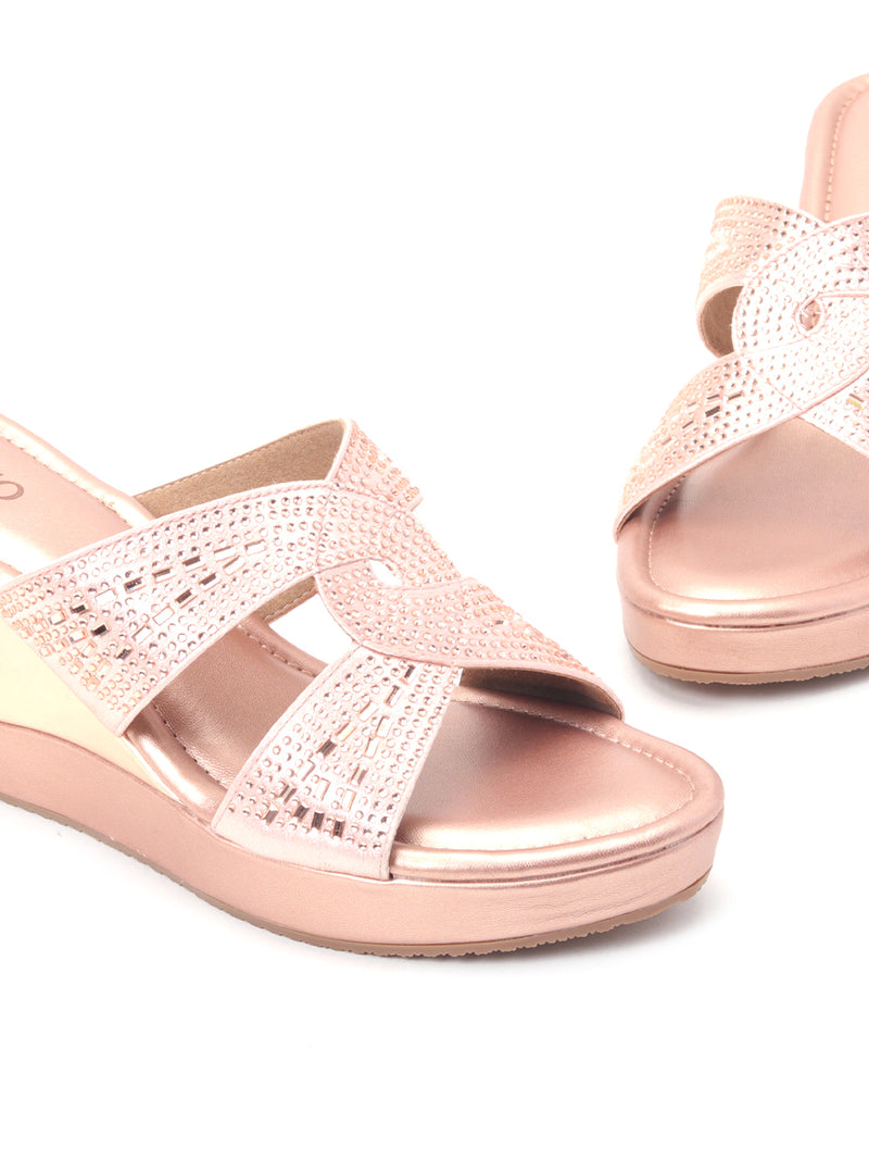 Delco Womens Embellished Mules
