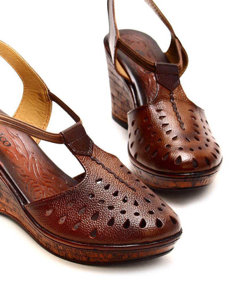 Delco PU Sole Leather Platform Heel Sandals