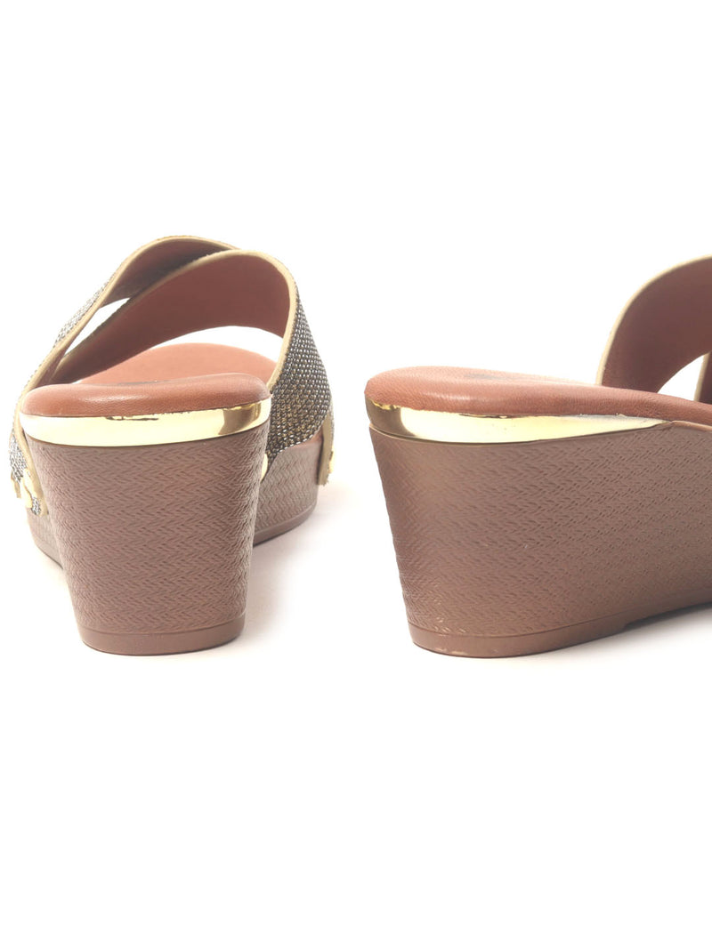 Delco's Antique Toned Slip-On Sandals
