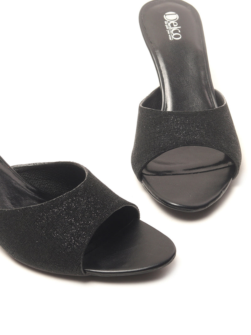 Delco Women's Black Colored Party Wear Pencil Heels